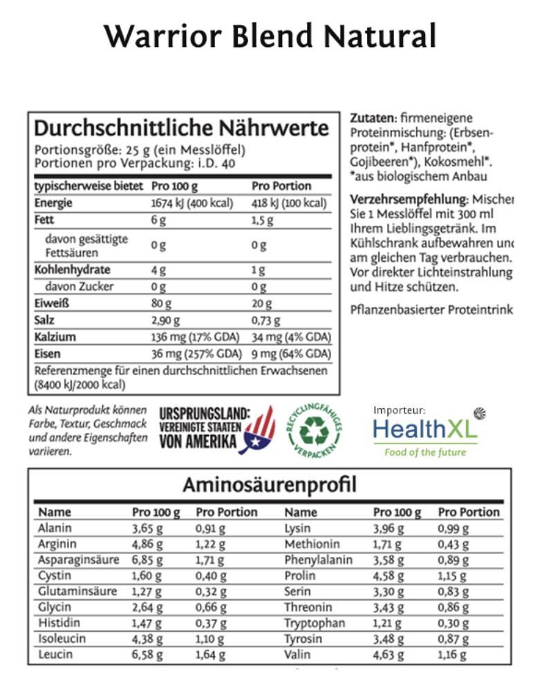 Warrior Blend Natural