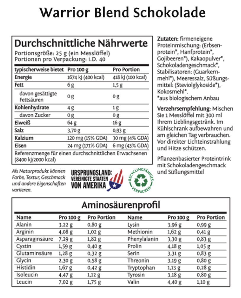 Warrior Blend Natural